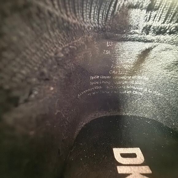 DKNY Women's Black Gold Knit Slip-On Wedge Platform Sneakers Size 7.5 - Picture 8 of 10